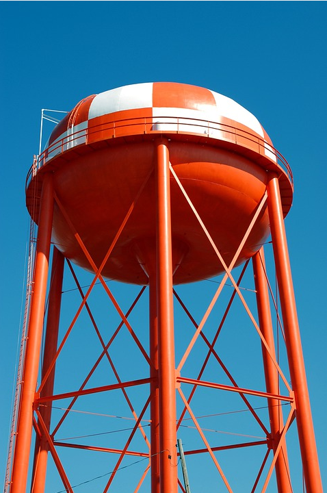 an orange plastic tank