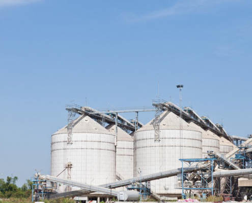 Industrial FRP tanks used for agricultural purposes.